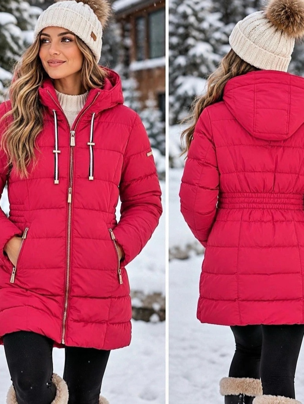 IKAZZ EllEx Hooded Puffer Coat Sz Large, NWT